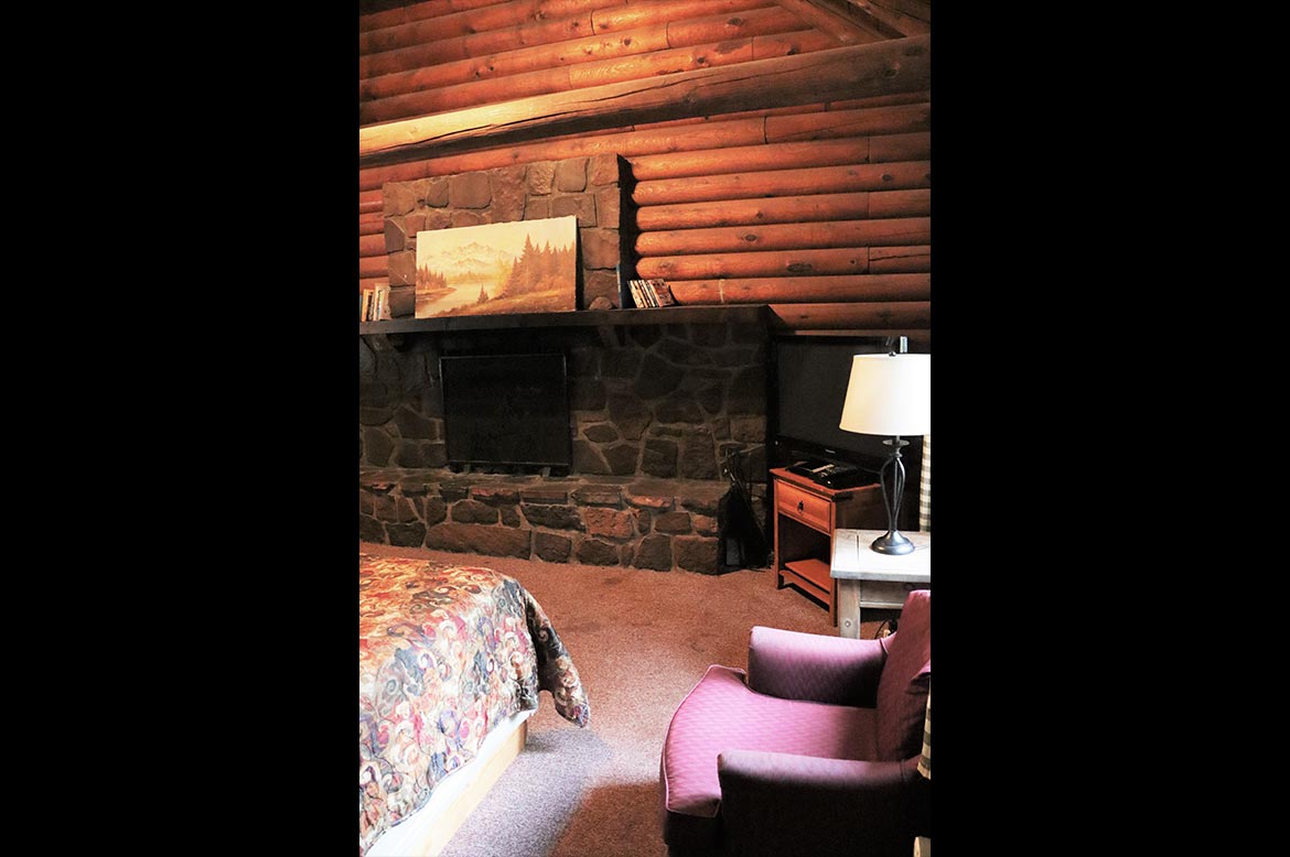 Ranch House Fireplace and chair